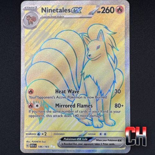 Ninetails Ultra Rare S&V 151 #186 - Ungraded Raw Single NEAR MT/MT - SKU:CHC013
