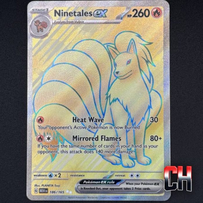 Ninetails Ultra Rare S&V 151 #186 - Ungraded Raw Single NEAR MT/MT - SKU:CHC013