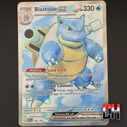 Blastoise ex Ultra Rare S&V 151 #184 - Ungraded RAW Single - NEAR MT/ MT - SKU:CHC024