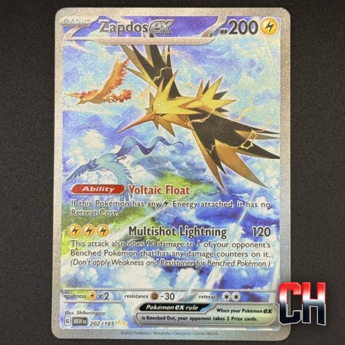 Zapdos ex Secret Illustration Rare S&V 151 #202 - Ungraded Raw Single - NEAR MT/MT - SKU:CHC025