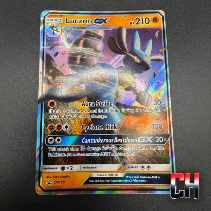 Lucario SM100 Black Star Promo - Ungraded Single - Near Mint - CHC042
