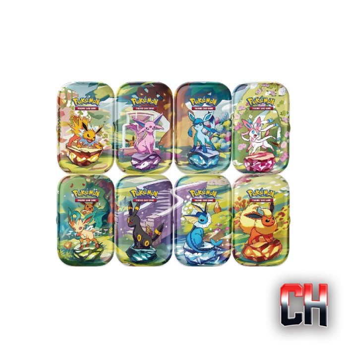 Prismatic Evolutions Mini Tin Full Art Set - 8 Tins (16 Packs)